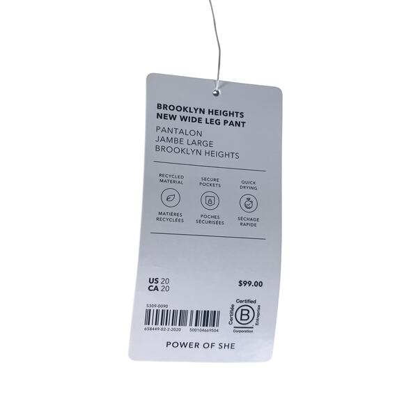 NWT Athleta Brooklyn Heights Pants Wide Leg Stretch Tan Cream Size 20 - Picture 8 of 12